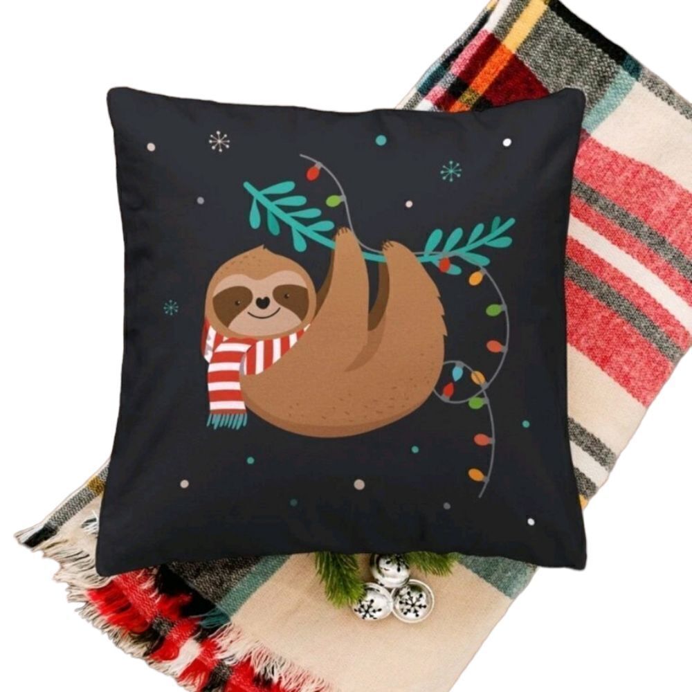 Holiday Sloth 🦥 Pillow Cover - Picture 2 of 4